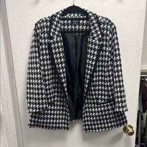 Elementz Black and White Houndstooth Blazer